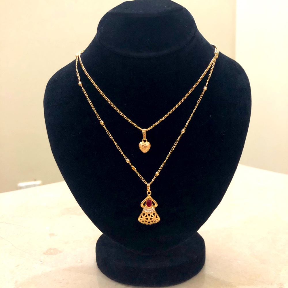 Double chain pendent with heart ❤️